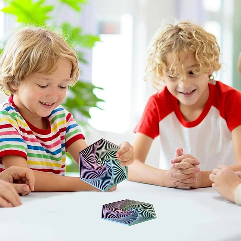 Customised 3D Printed Fractal for Fidget Cube Sensory Desk Spinning Visual Hexagon Toy for Fingertip Entertainment