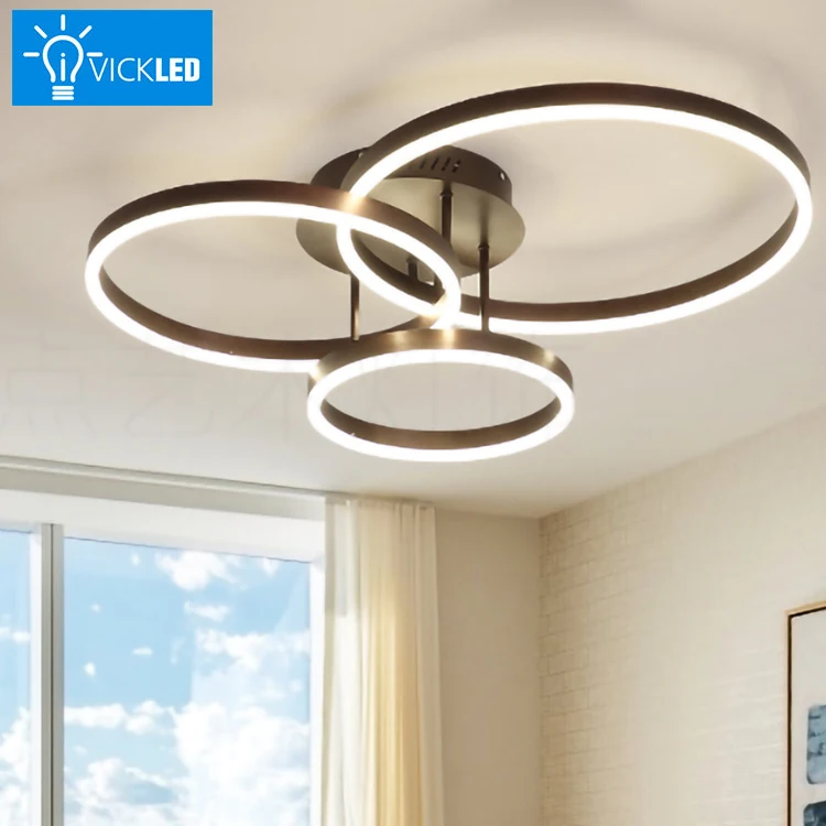 Hot living room bedroom aisle three ring ceiling lamp cheap led ring light chandeliers lights
