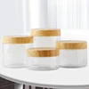 Clear jar with wood grain lid