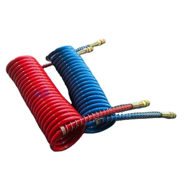 VIT 15 Or 18 Feet Blue And Red Coiled Air Hoses with Pa Material And Steel Joint