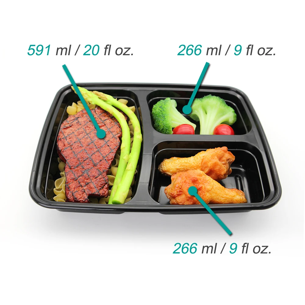 20 pack 3 compartment meal prep