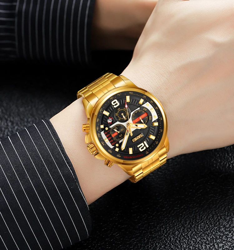 Skmei 9332 High Quality Custom Logo Men Quartz Watch Best Stainless Steel Band 3 Dials Chronograph Storage Business Watch Factor