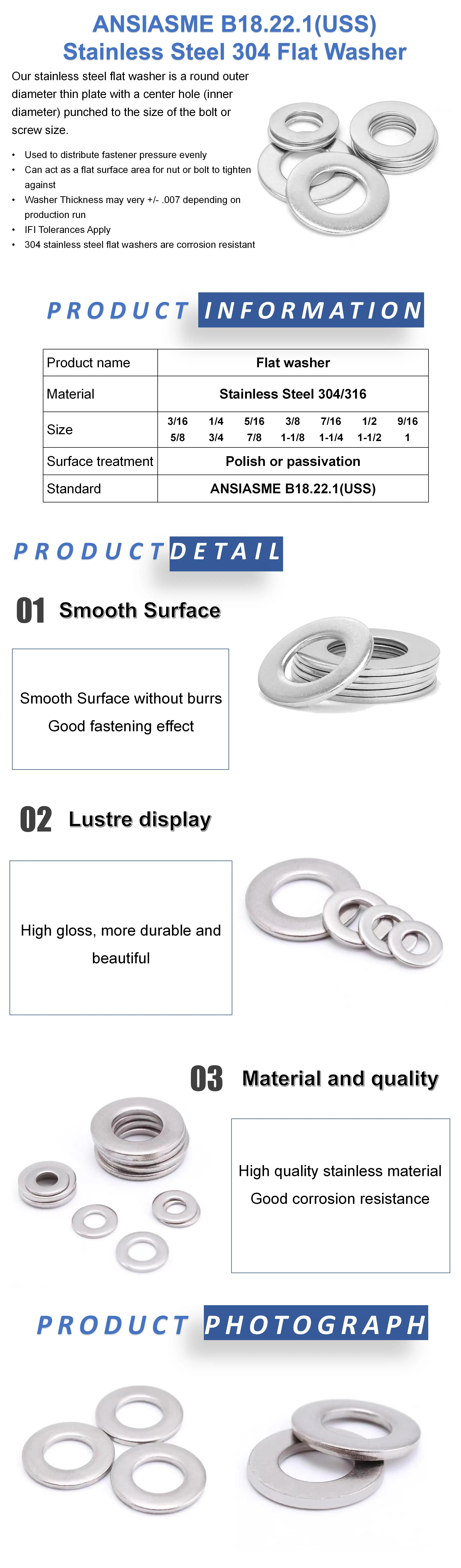 Ansi/asme B18.22.1(uss) Stainless Steel 304 Flat Washer Buy Ansi/asme