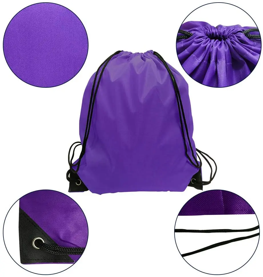 Factory Custom logo Sports Backpack Printing Draw String Bag for Promotional 210D Polyester