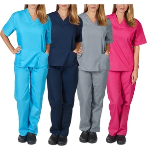 2026 High Quality Woven Comfortable Short Sleeves Jogger Scrubs Suit Hospital Nurse Uniform Scrub Set for Women