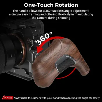 SMALL RIG Rotating Left-Side Wooden Handle with NATO Clamp & NATO Rail 5161 detail image