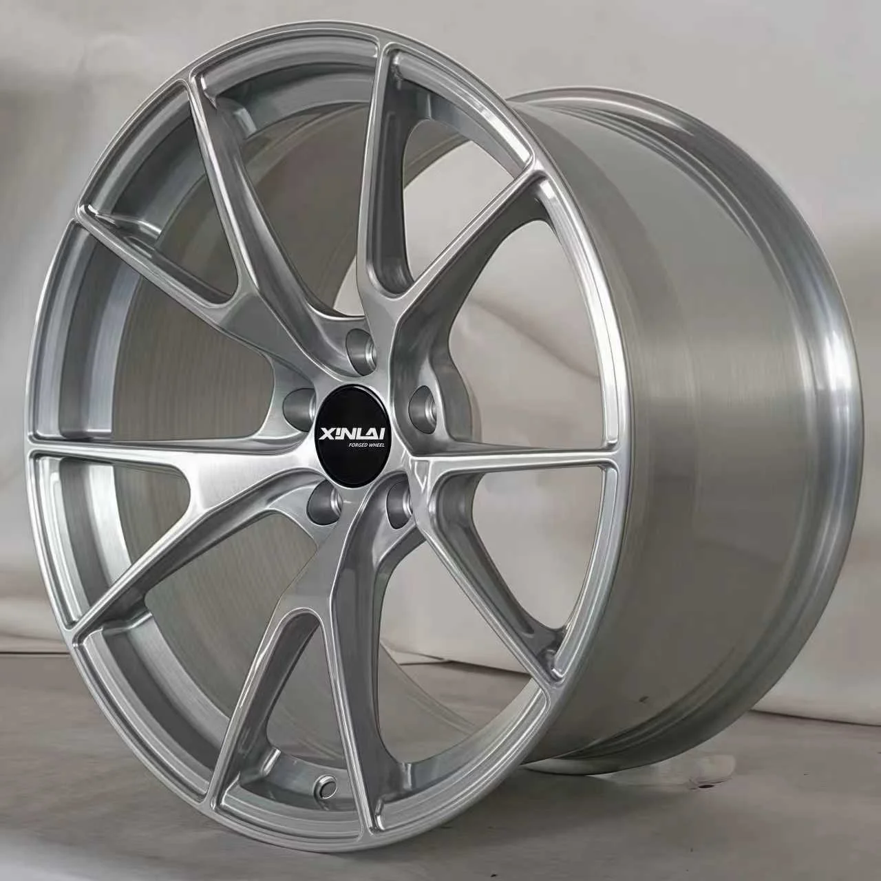 XL Silver Brushed 1-piece Monoblock Custom Forged Wheel 5x120 5x112 5x114.3 Car Alloy Wheel 17 18 19 20 21 22 23 Inch Rims - Image 4