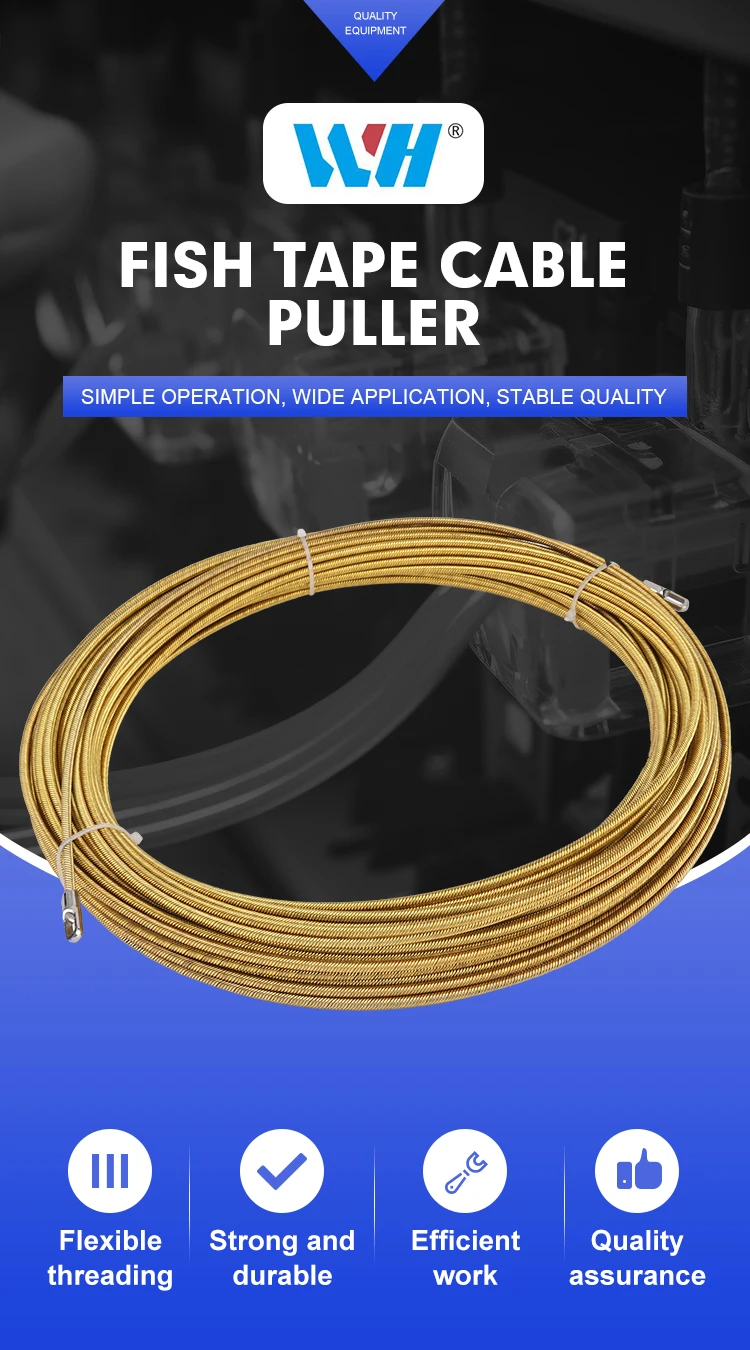 Full Spring Steel Wire Fish Tape Golden Silver Spiral Steel Reusable ...