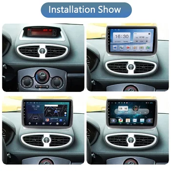 Inefala 8 Core/4G 64G Android Autoradio 2 Din voor Renault Clio 3e 2005-2014 met Wireless Carplay Android Auto 9 Touchscreen Auto Radio met GPS WiFi DSP 59UI RDS Achteruitrijcamera & Mic