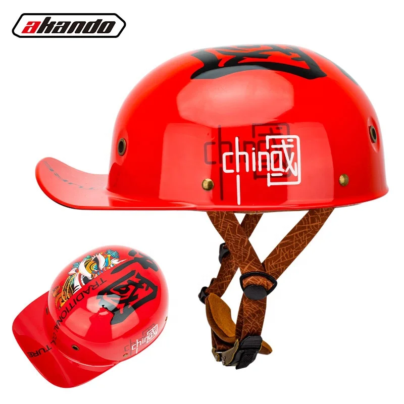Casque Style Allemand Casque Demi-coque Qihuyi - Style Rétro Certification DOT Casquette Baseball Rétro Pour Cruiser