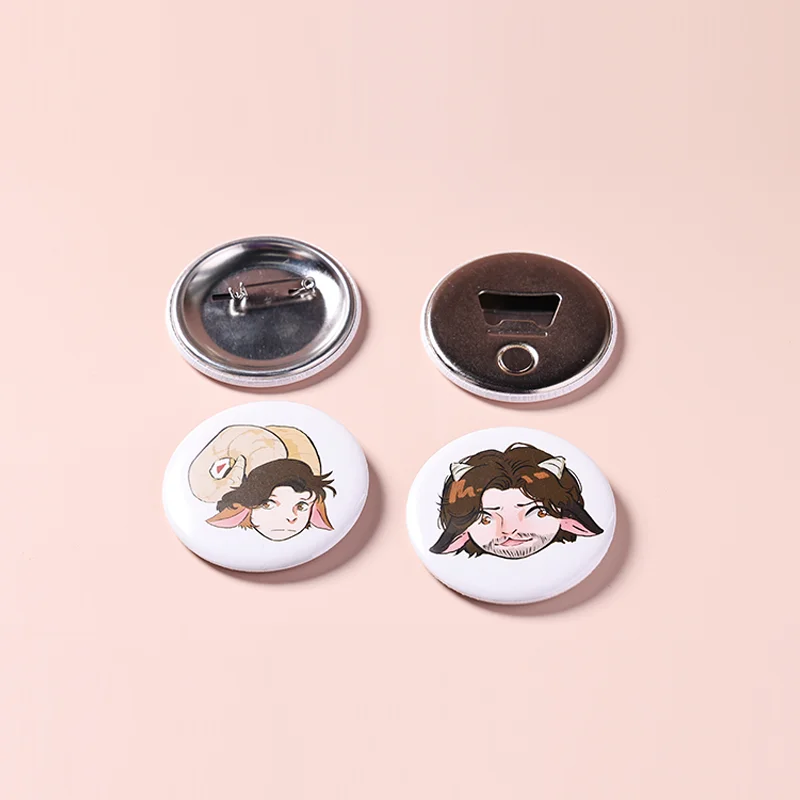 Crachá Magnético Redondo de 50 mm Personalizado, Botão Pin de Anime, Impressão UV, com Alfinete de Segurança em Metal