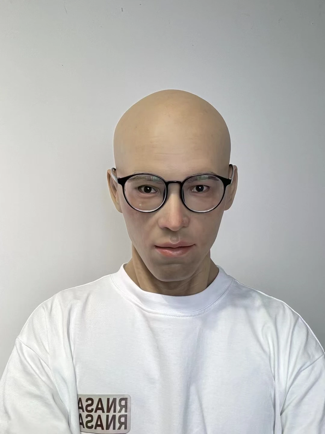 Customized Male Realistic Face Mask Silicone Thin the Elderly Headgear Can Open the Mouth