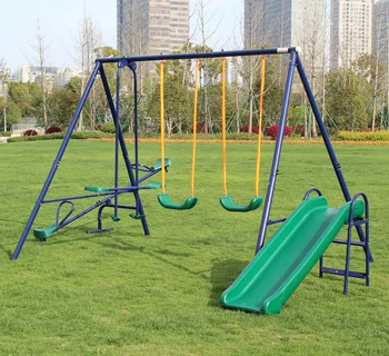 Metal Swing Set with Slide for outdoor