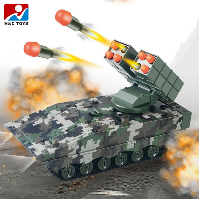 2.4Ghz Remote Control 11 Channels Missile Shooting RC Tank 360 Degree Rotate Outdoor Fun Toy
