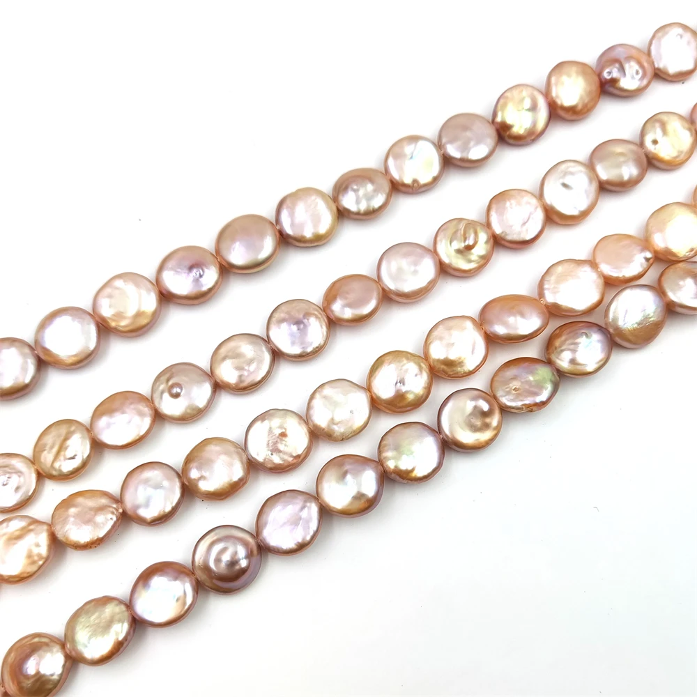Factory Price 10mm High Luster Baroque Thick Button Pearl Natural  Freshwater Pearl Coin Shaped Loose Beads Gems Pearl Diy Crafts