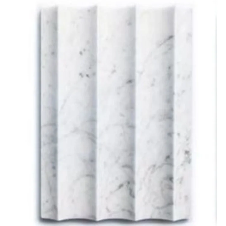Honed Surface Concave Feature Tile Fluted Tile Carrara White Marble Wall Tiles Marble Wall Panel