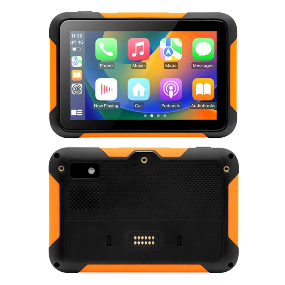 TIYPEOR IPX7 Waterproof Moto TPMS Monitor System with Wireless CarPlay and Android Auto Navigator Bluetooth SD Card