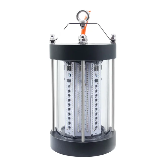 IP68 200W LED Fishing Bait Lamp Underwater Continuous 15 Hours Lighting for Salmon Farming Green/Yellow Emission