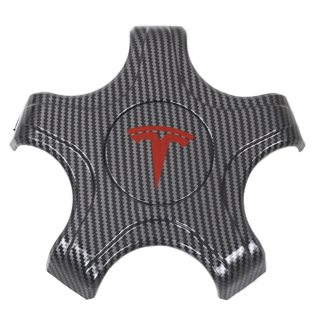 4Pcs For Tesla Model 3 Carbon fiber Wheel Center Hub Cap Cover Center Rim Cap