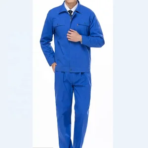 Polyester Cotton Fabric Work Jacket and Straight Pants with Multi-Pocket Men's Working Wear Uniforms