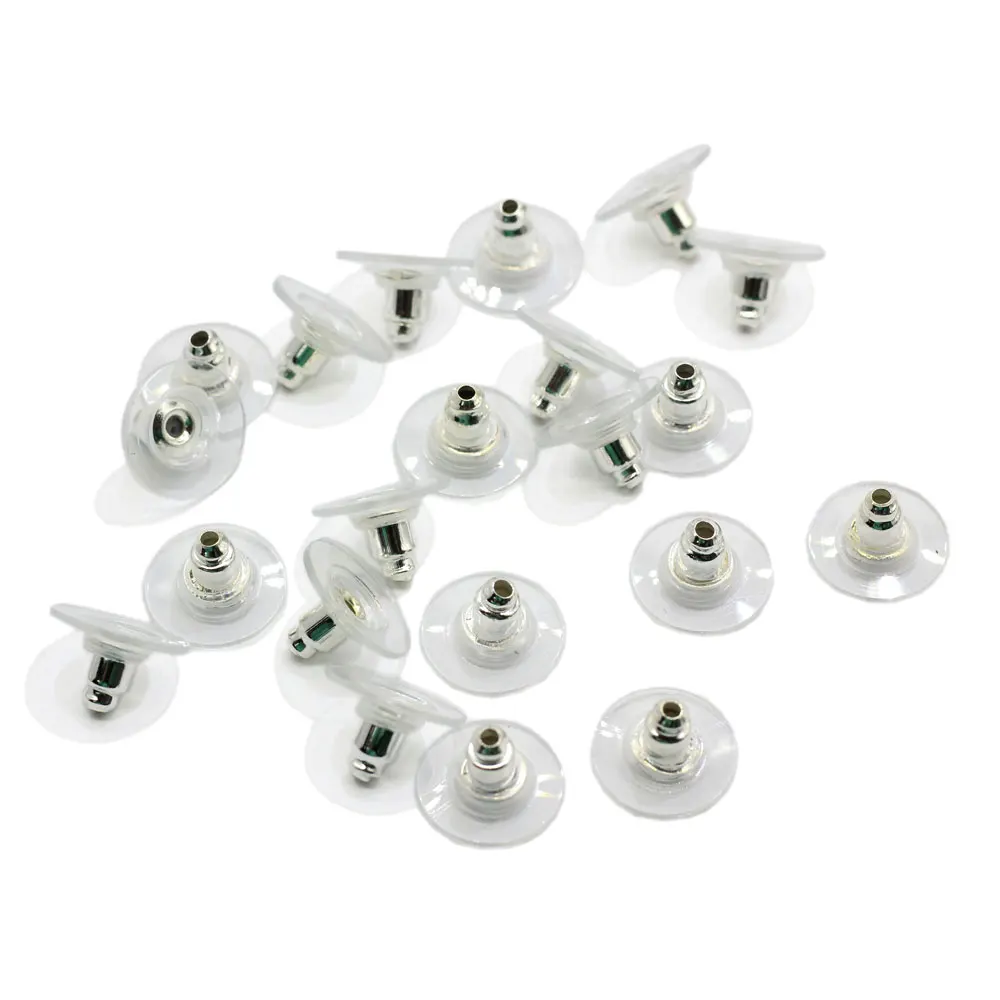 100pcs/bag 6*10mm clear plastic earring backs