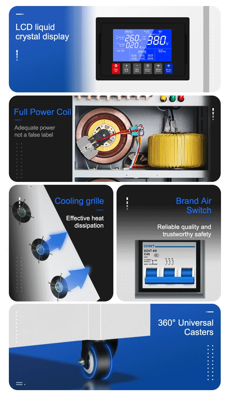 Tns Series Industrial Voltage Regulator 10kva To 120kva 3 Phase Servo