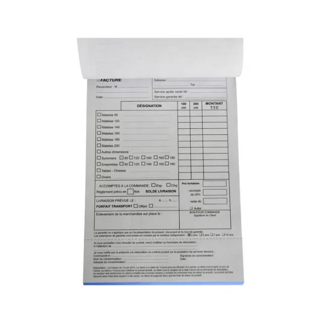 Wholesale Customized Carbon-Less Invoice Book - 45g to 80g