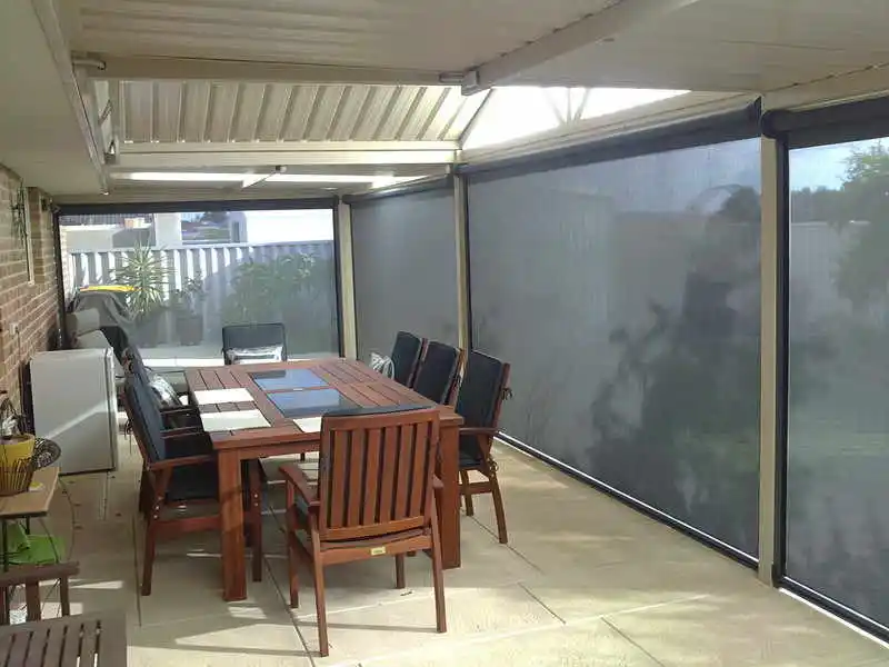 Hotel Windproof Zip Screen Outdoor With Motor Electric Zip Track Fly Screens