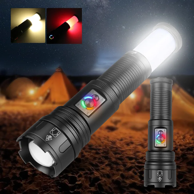 Zoomable 30W Led Super Strong Flashlight Torch Portable Waterproof Camping Hiking Tactical Edc Light Torch Outdoor Flash Light