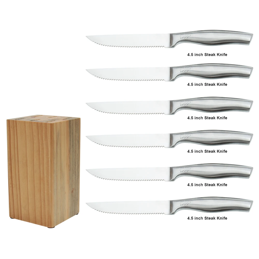 High Carbon Stainless Steel Kitchen Knife Serrated Steak Knife Set