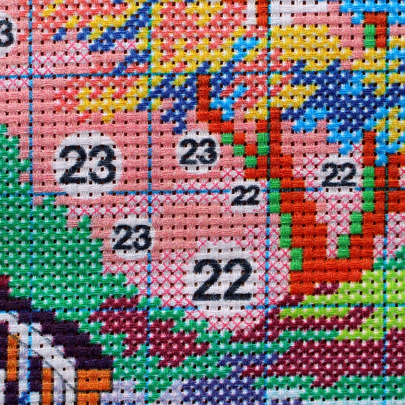 Kit Punto Croce Fai Da Te - Due Delfini, 48x32 Cm, Tessuto Prestampato, Per Principianti - Foto 4