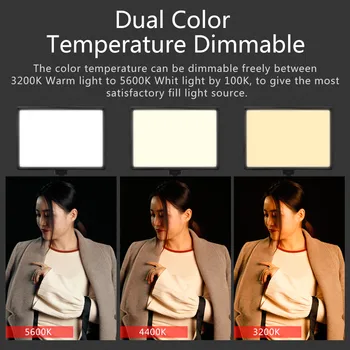 KingMa-LED008-SL288A Ultra Slim Bi-Color Dimmable Studio LED Camera Video Light Photography LED Panel Light Dual Color detail image