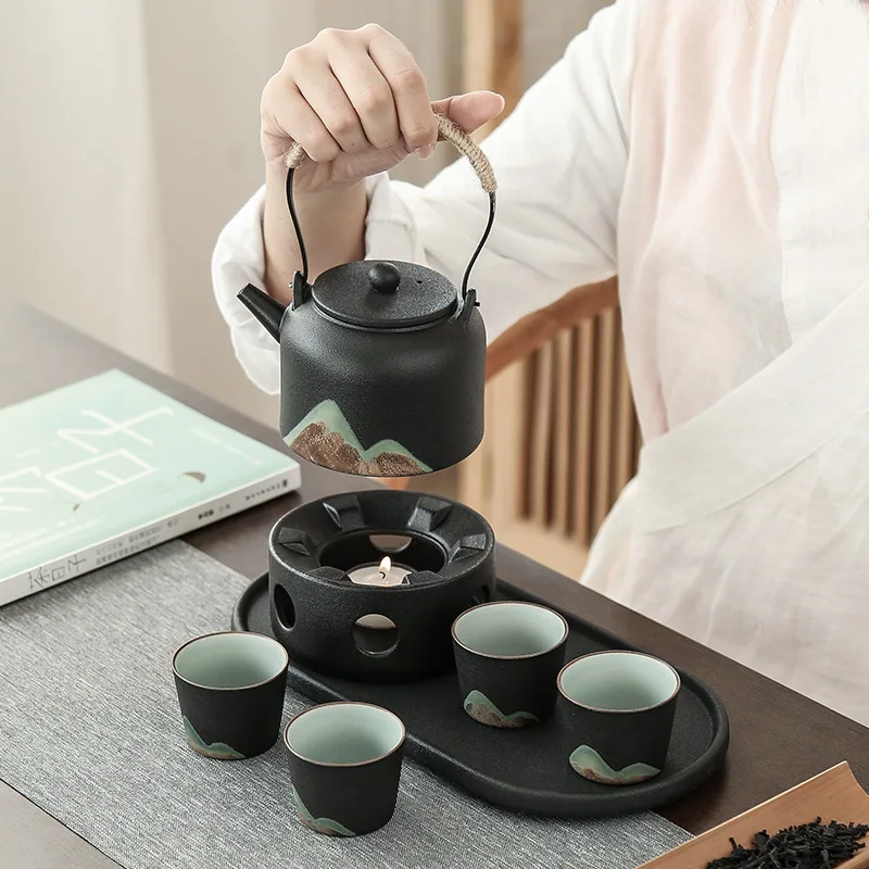 Japanese Zen Office Guest Tea Kettle Tray Small Gift Porcelain Tea