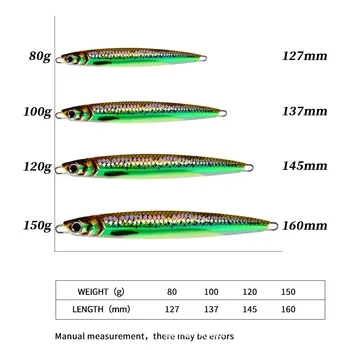 3D Printed Luminous Slow Jig Metal Spoon Fish Scale Style 80g-150g Fast-Pull Mackerel Slow-Jigging Iron Plate Bait Wholesale – Metal Jig – view 3
