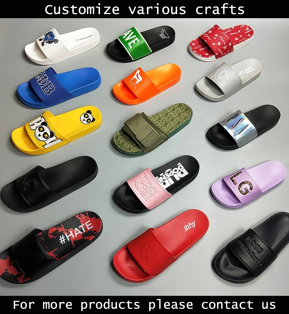 Men Slides Designer Custom Print With Logo Slide Slippers for Sublimation Blank Sandals Men Designer Plain Slides Sandals