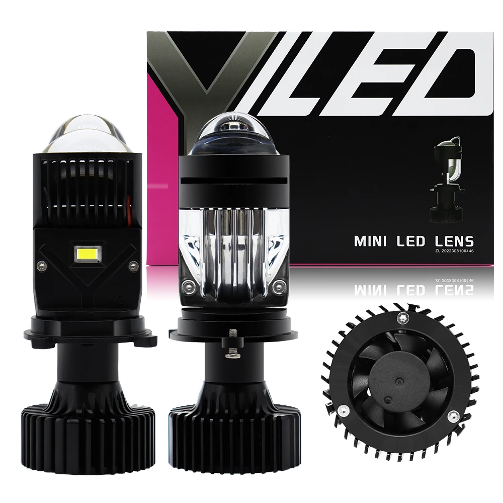 JHS Super Bright  Y3 H4 Led Headlight Projector 240w 6000k LED H4 Lamp with Lens Projector LED Car Light Auto Accessories