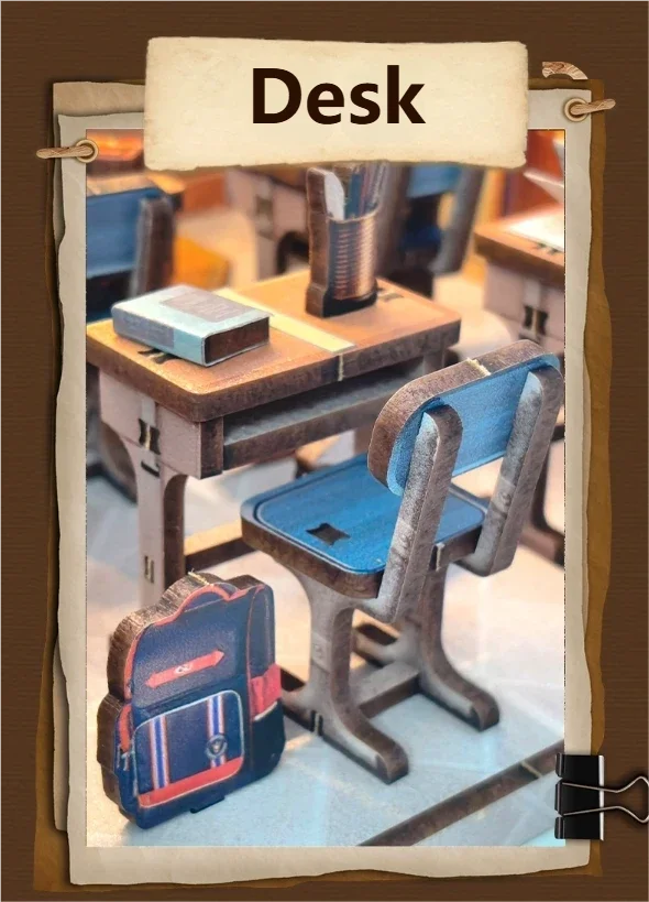 product diy wooden dollhouse miniature kit   student book nook  kids doll house with wooden architecture for creative building-7