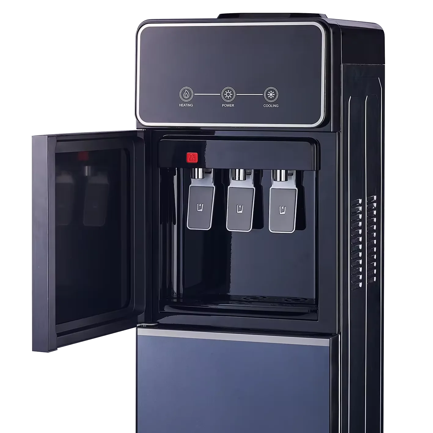 NEW Design Compressor Cooling Standing Big Glass Fridge Water Dispenser