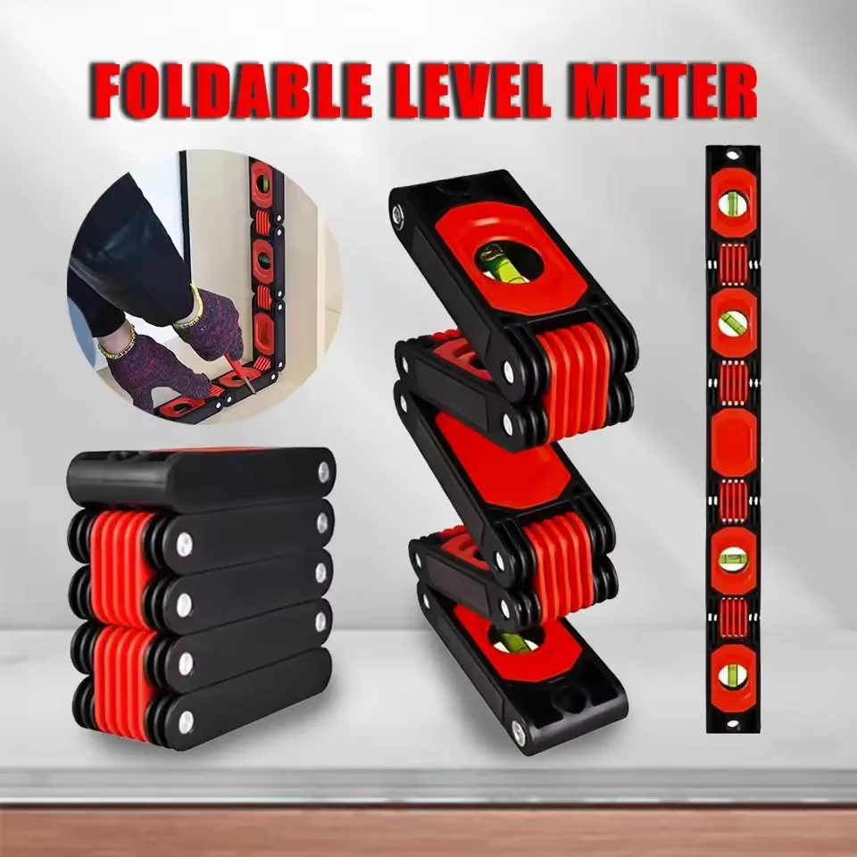 Foldable Level Accurate 3/4/5/6 Sections Multi Function Magnetic Folding Level Measuring Tool Multi Angle for Home Improvement