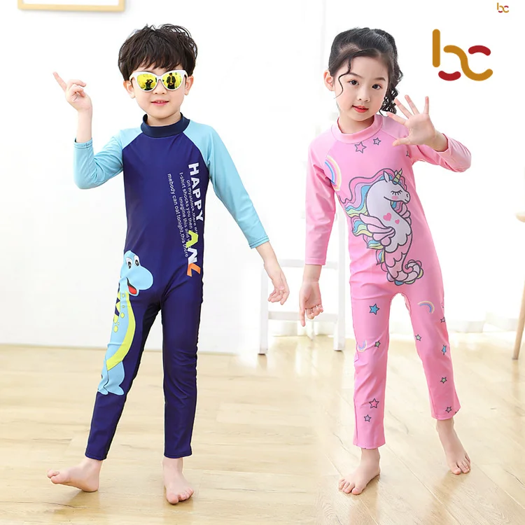 Long Sleeve One Piece Sporty Beachwear for Kids
