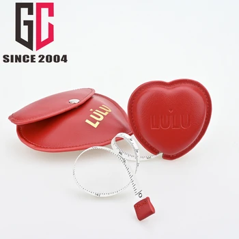 12 Years Factory  Custom  Hot selling  Heart shape Mini  Leather Measuring tape