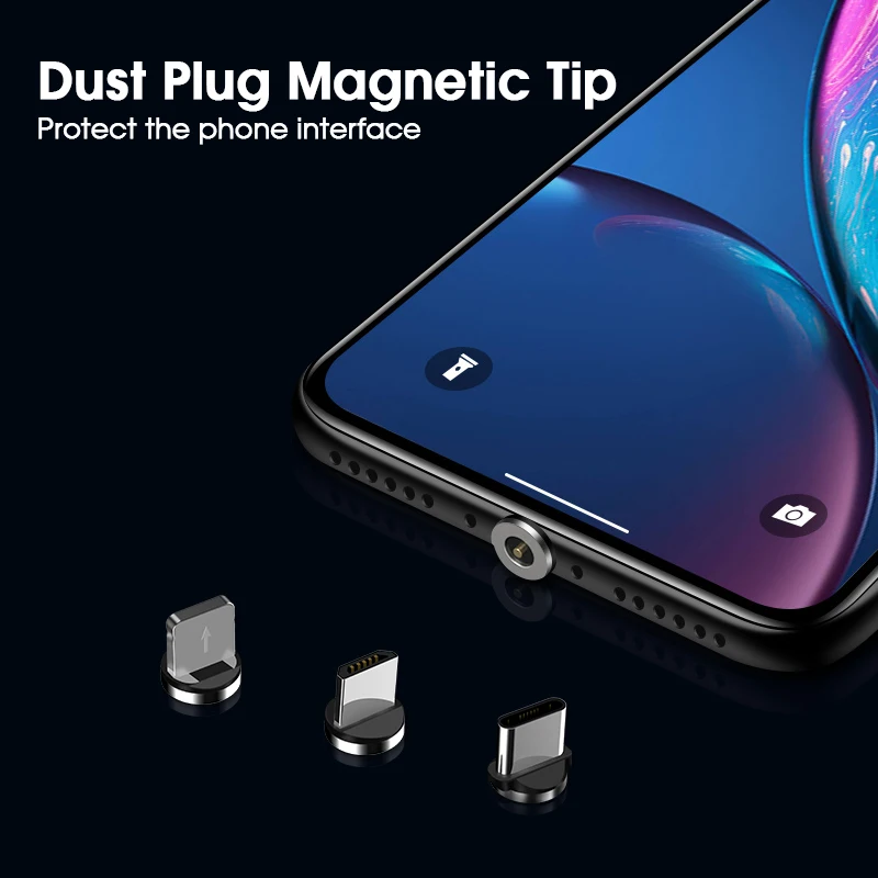 Нейлоновый Плетеный зарядный кабель 3 в 1 Магнитный кабель для мобильного телефона Micro USB кабель