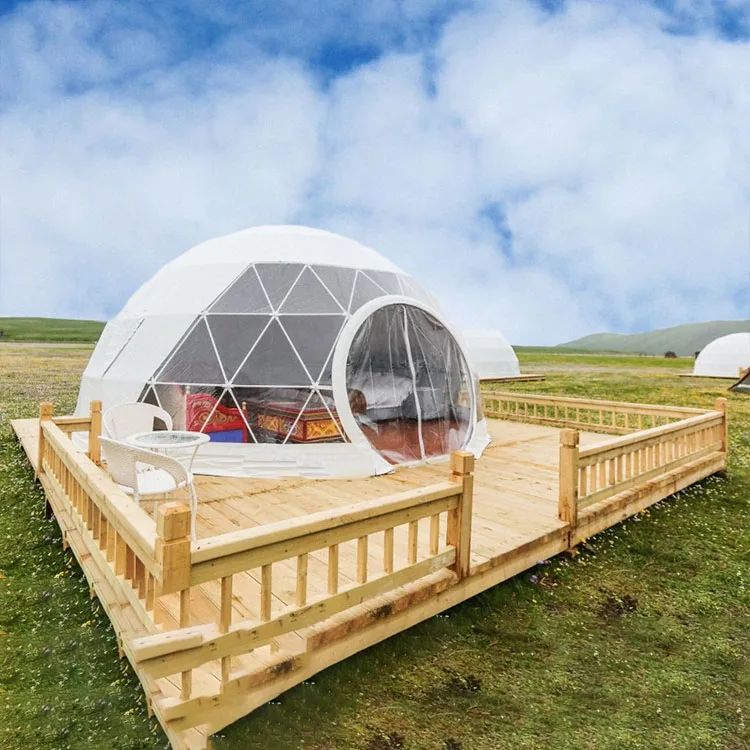 Portable Outdoor Home Camping Wood Stove Glamping Geodesic Dome House for Sale