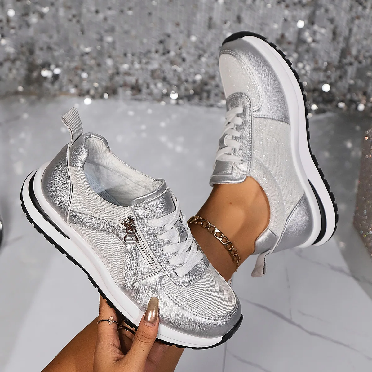 High-Quality New Models Classic Women Breathable Sneakers Casual PU Material Shoes Women's Cushioning Walking Style Shoes