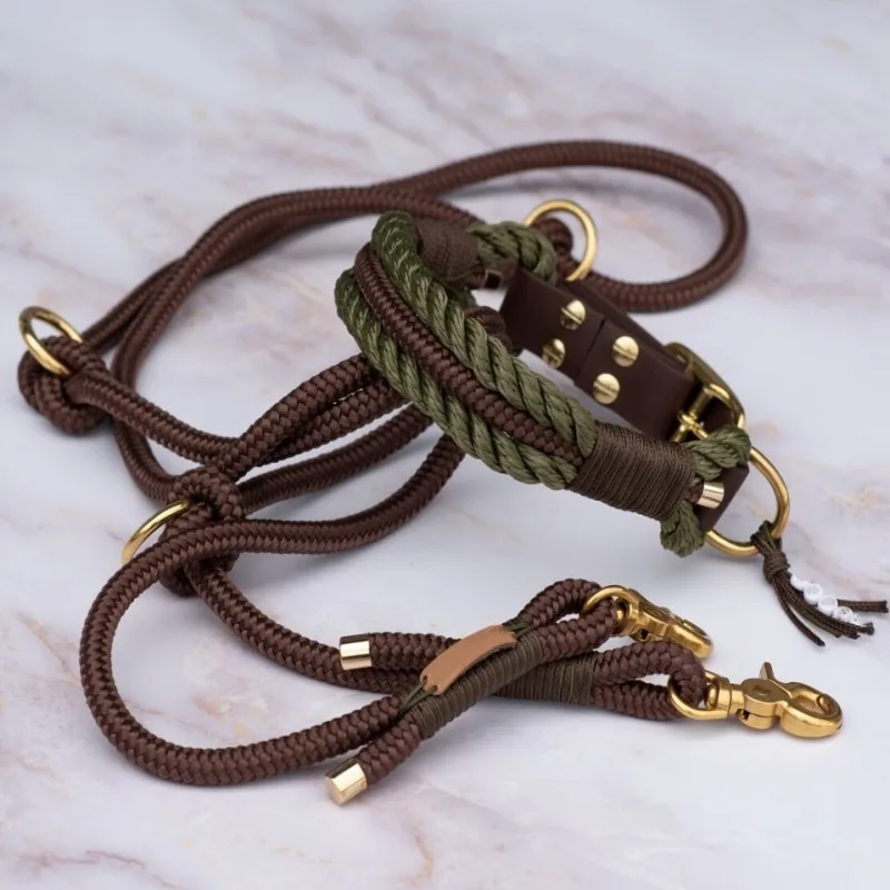2023 Pet Chain Traction Hooks Rope Braided Durable Dog Rope Collar Rope