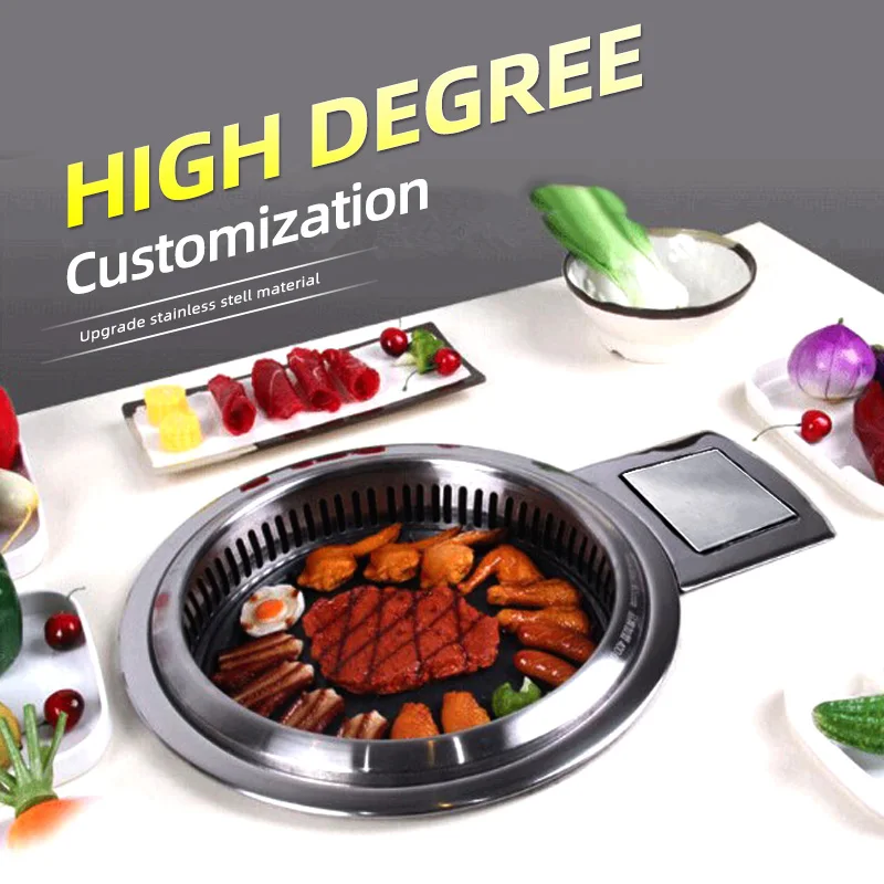 Korean Barbecue Grill Stainless Steel Table Commercial Smokeless Infrared Bbq Electric Grill