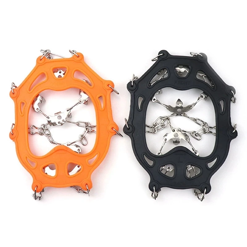 Нескользящие безопасные захваты для снега и льда, защищающие скобы, сцепляющие скобы, захваты для обуви с нескользящим 19 зубцами, обувь с шипами из нержавеющей стали