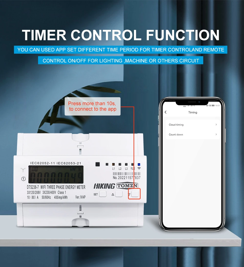 3 phase 80A TOMZN Tuya WIFI Smart Bidirectional Energy Meter timer Power Consumption Monitor kWh Meter Wattmeter SMARTLIFE