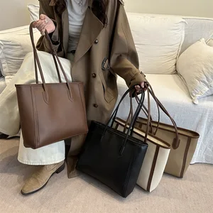 2026 Winter New Style Light Luxury PU Leather Women's Shoulder Bag Tote for Work and Travel