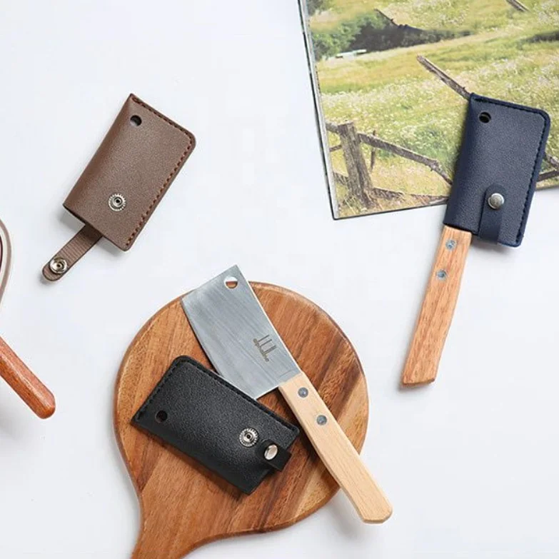 Четыре кнопки мясных ножей шеф-повара чехлы на заказ Ножи Нож для защиты кромок Синтетическая кожа нож нарезки мяса защитные насадки